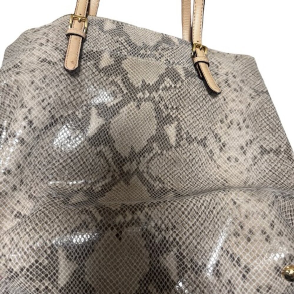 Michael Kors Python Effect Bag Tote Embossed Leat… - image 3